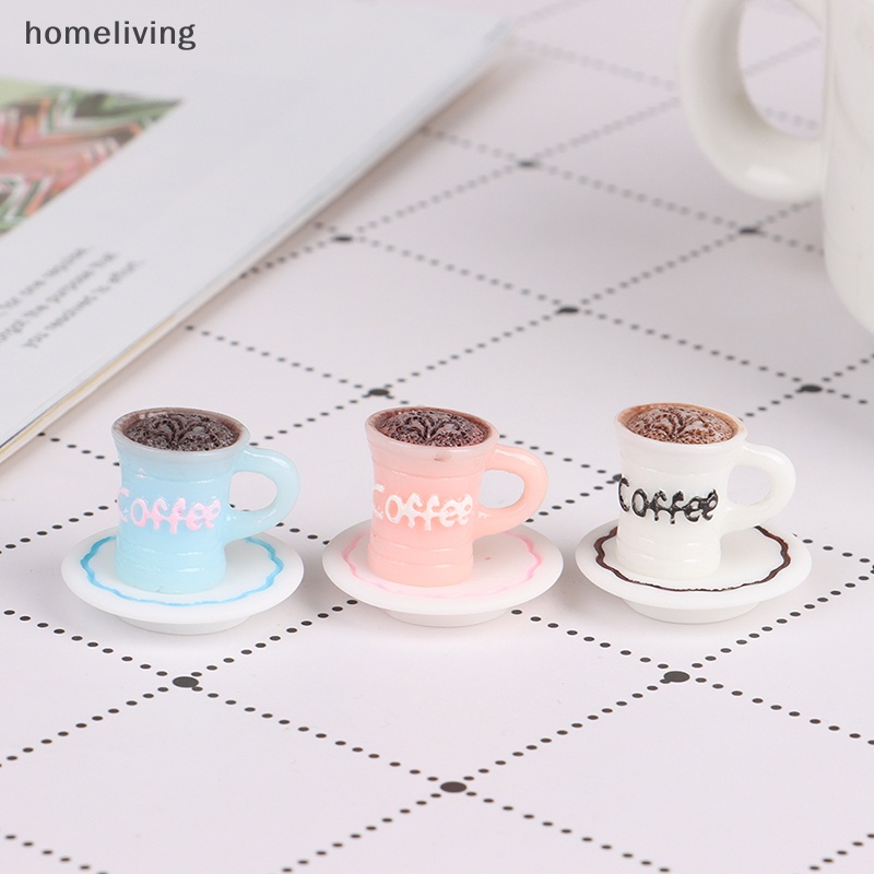 Bộ Tách Uống Cà Phê Mini Tỉ Lệ 1 / 12 Dùng Trang Trí Nhà Búp Bê