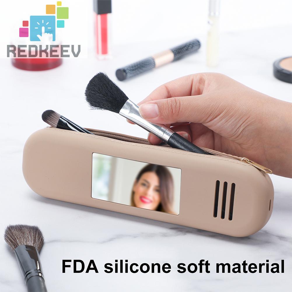 Túi Đựng Cọ Trang Điểm Bằng Silicone Thoáng Khí Có Khóa Kéo