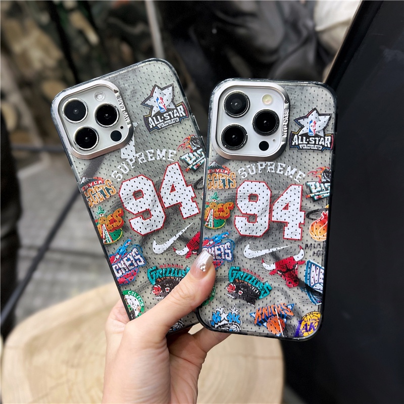 Ốp Điện Thoại Mềm Họa Tiết Hoạt Hình NBA 2 Trong 1 HD 2 Trong 1 Cho IPhone14 14Pro 14ProMax 13 13Pro 13ProMax 12 12P 12PM 11