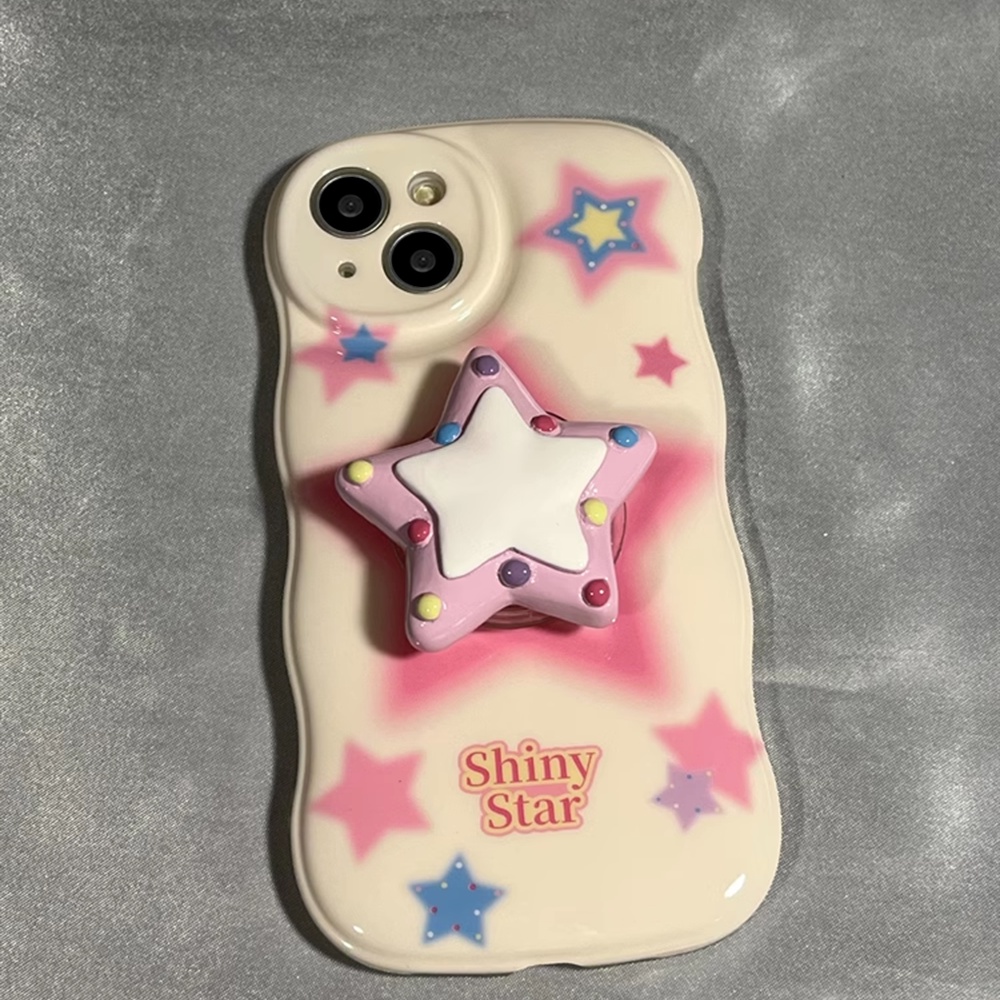 Ốp Điện Thoại TPU Dẻo Họa Tiết Ngôi Sao Nhiều Màu Thời Trang Chống Bụi Bẩn Kèm Giá Đỡ Cho IPhone 11 12 13 14 Pro Max