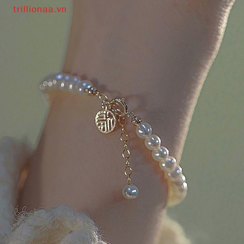 Vòng Đeo Tay Chuỗi Hạt Ngọc Trai Giả Bằng Đồng Tùy Chỉnh Thời Trang Sang Trọng Cho Nữ