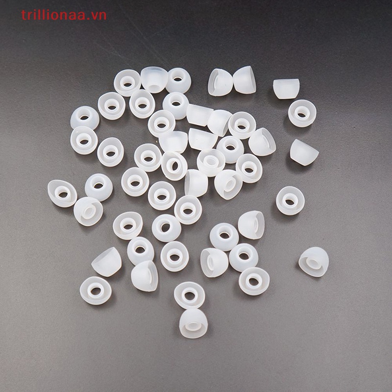 Set 50 Đệm Tai Nghe Nhét Tai Thay Thế Bằng Silicon Mềm Trong Suốt 11MM