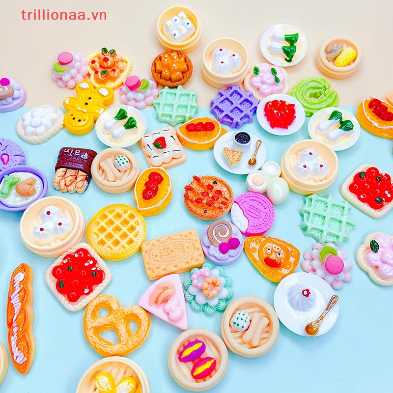 Set 5 Đồ Chơi Mô Hình Thức Ăn Mini Bằng Nhựa Resin DIY