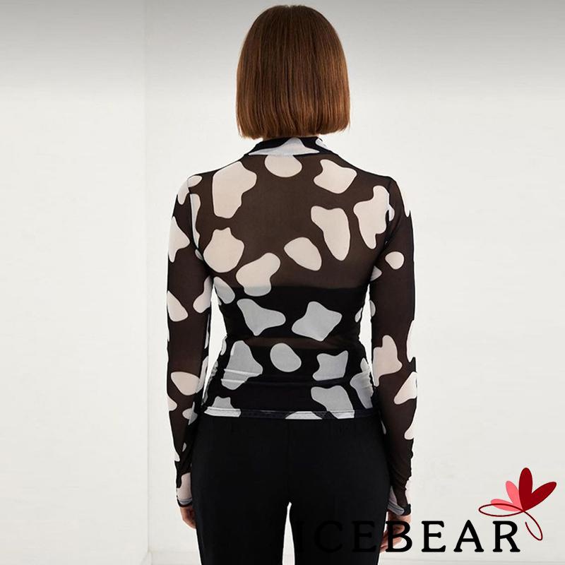 Áo Sơ Mi Tay Dài In Họa Tiết Nhìn Xuyên Thấu Thời Trang Đường Phố Cho Nữ