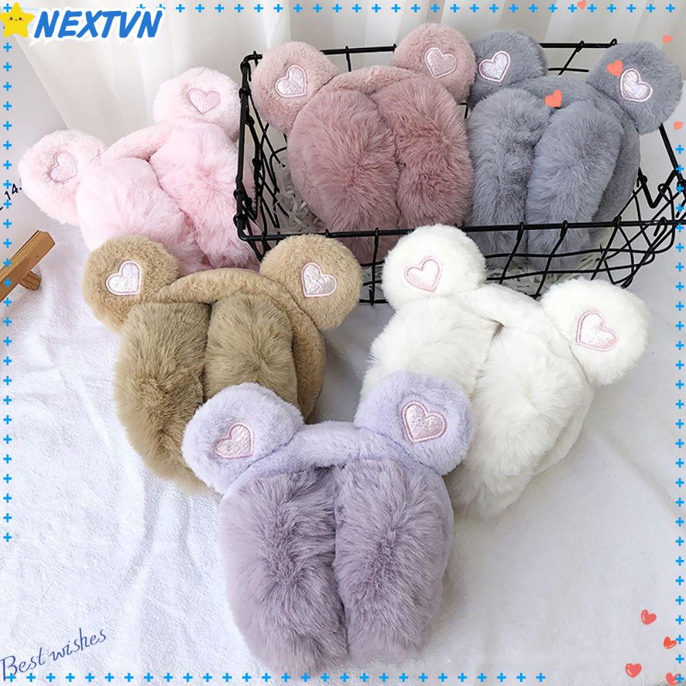 Chụp Tai Hình Gấu Nhồi Bông Mềm Mại Giữ Ấm Cho Bé Sự Bảo Vệ