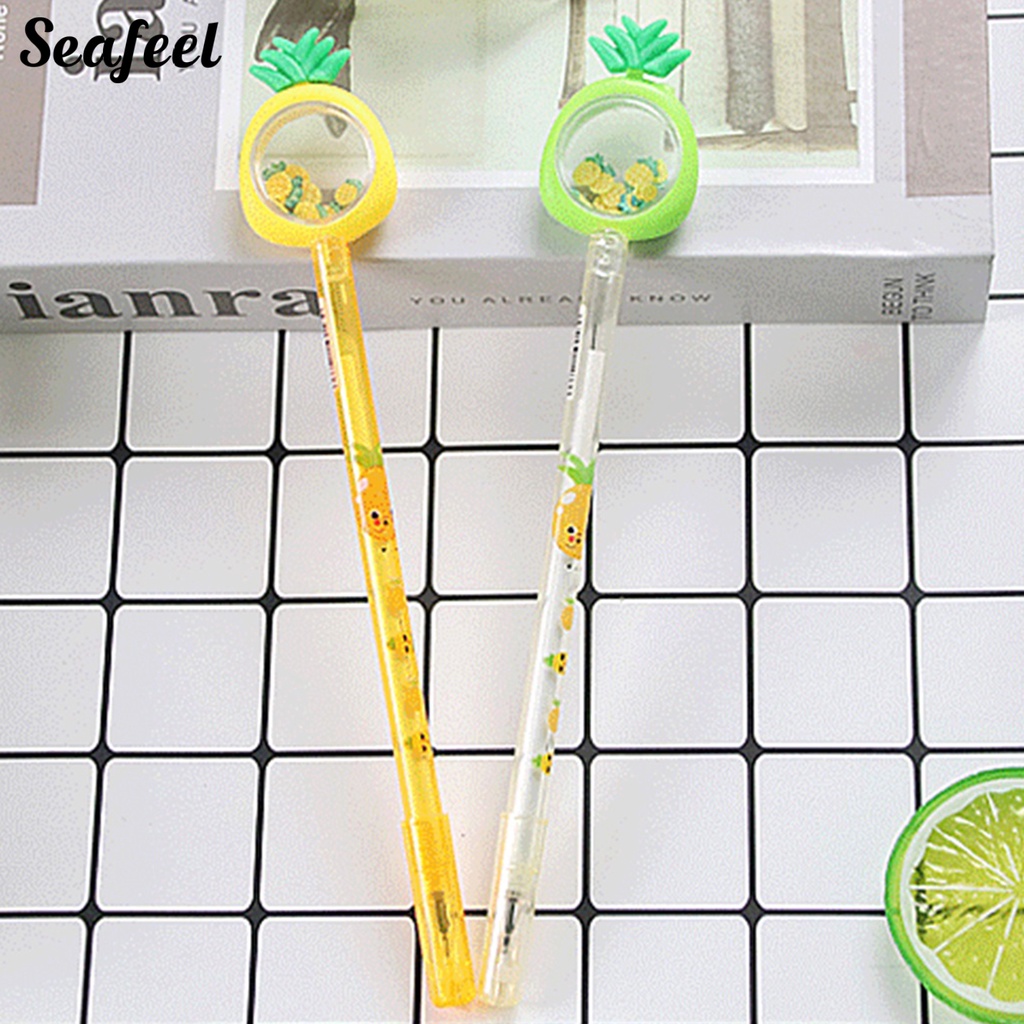 Set 2 Bút Mực Gel Hình Trái Cây 3D Có Nắp Đậy Tiện Dụng Chất Lượng Cao