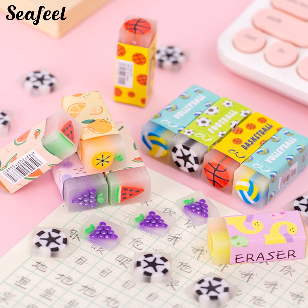 Cục Tẩy Mini Không Để Lại Dấu Vết Họa Tiết Trái Cây Hoạt Hình Dành Cho Học Sinh