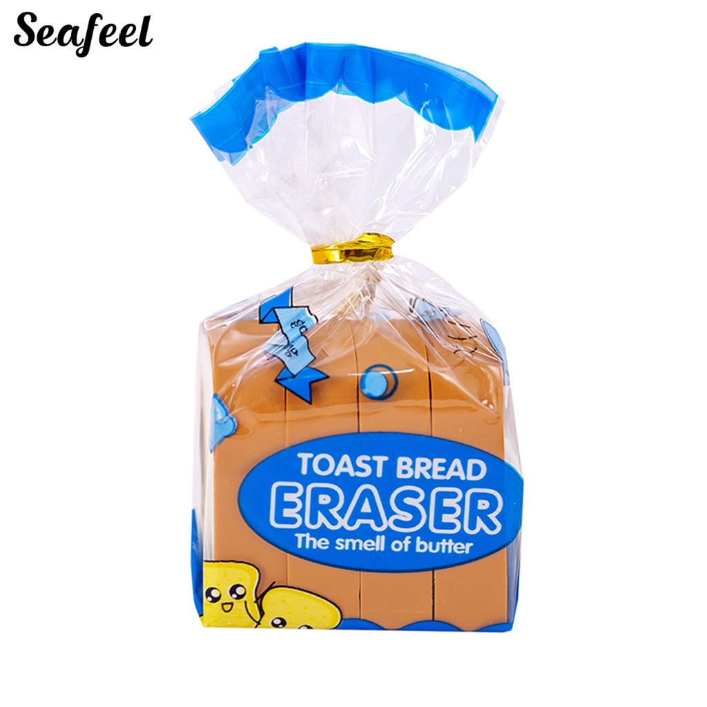 Bộ 4 Cục Tẩy Bút Chì Hình Bánh Mì Hoạt Hình Đáng Yêu