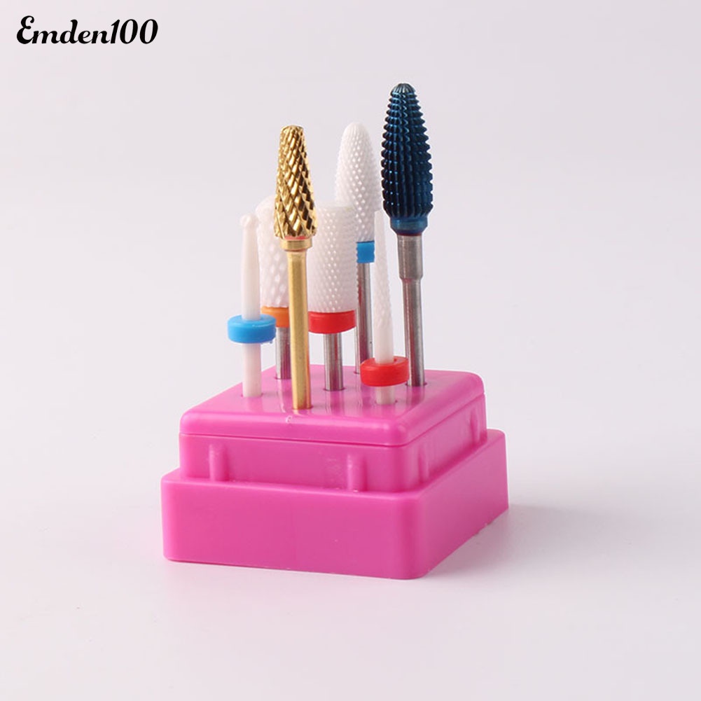 Hộp Đựng Đầu Mài Móng Tay 7 Lỗ Giá Đỡ