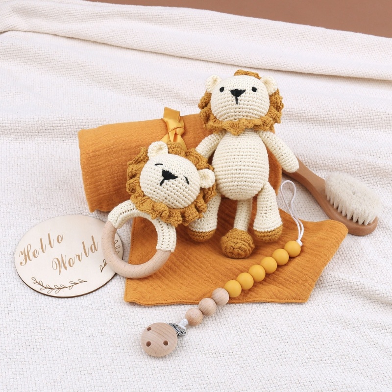 Kẹp Giữ Núm Vú Giả Bằng Len Móc Tiện Dụng Cho Bé Sơ Sinh