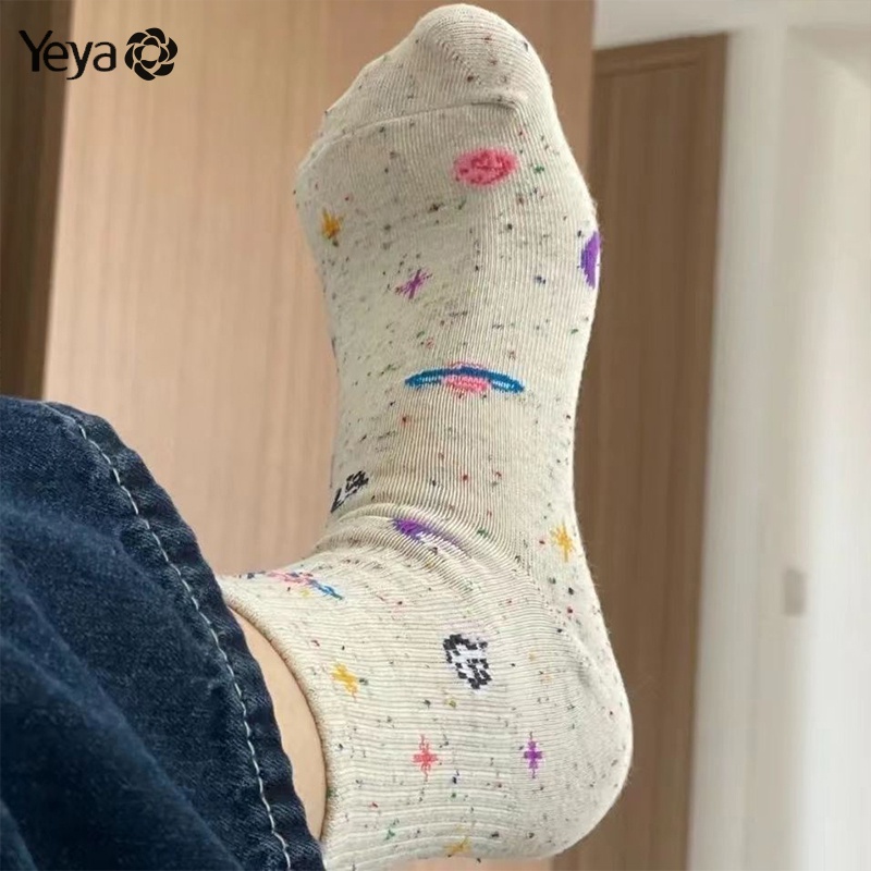 Yeya Vớ Lửng Họa Tiết Bầu Trời Sao Phong Cách Hàn Quốc Dễ Phối Đồ Cho Nữ Sinh