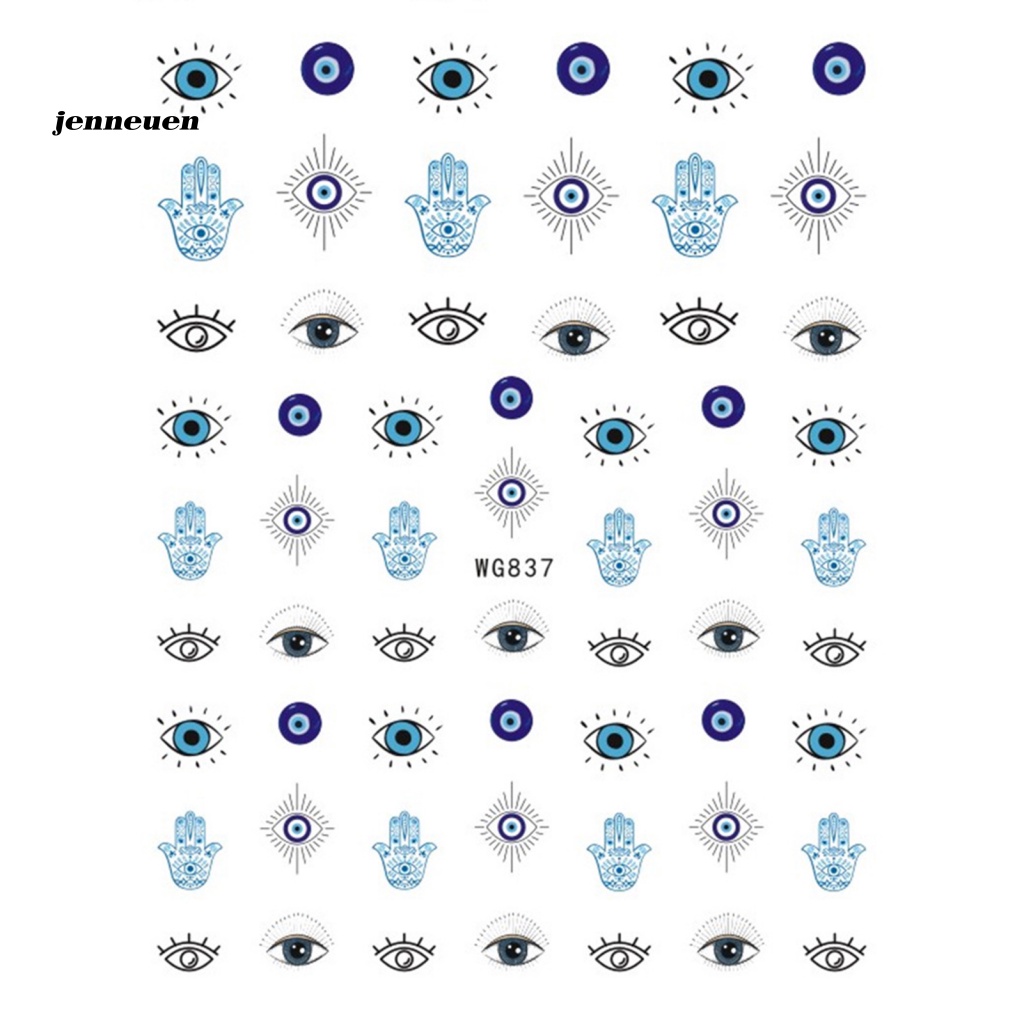 Đề Can Dán Móng Tay Nhiều Màu Sắc Họa Tiết Mắt Thời Trang Quyến Rũ Cho Nữ