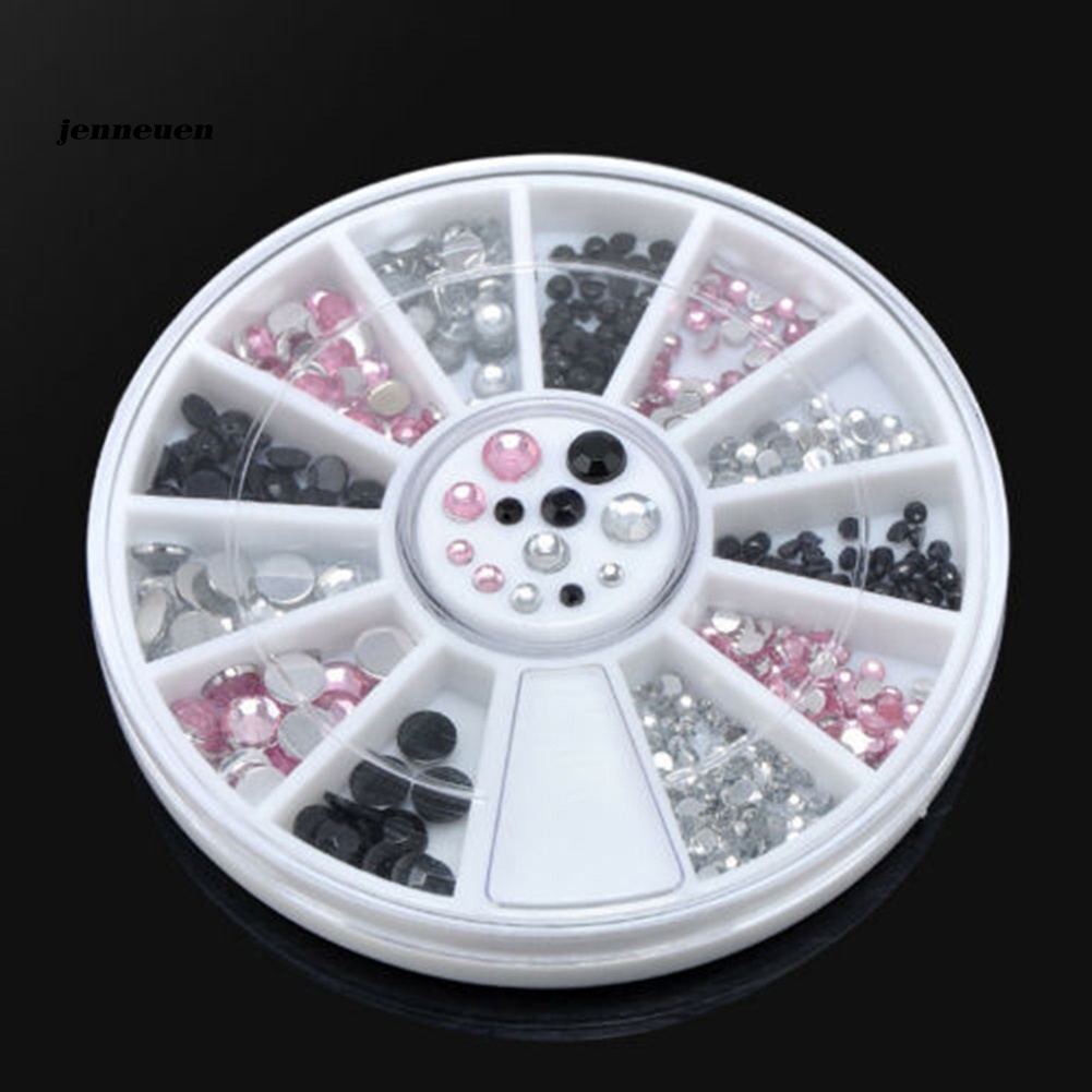 Khay Bánh Xe 13 Ngăn Đựng Hạt Đá 3D Tự Trang Trí Móng Tay