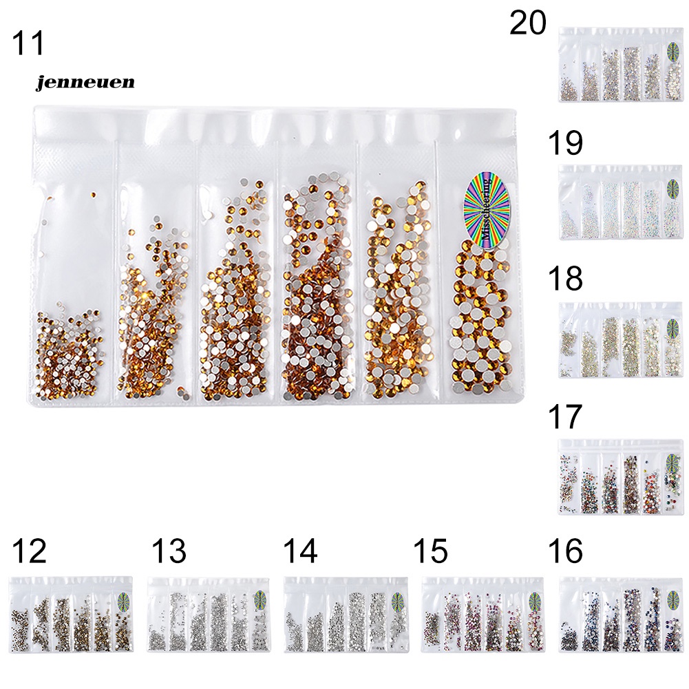 Set 6 Kích Cỡ Hạt Kim Sa Lấp Lánh Dùng Trang Trí Móng Nghệ Thuật DIY