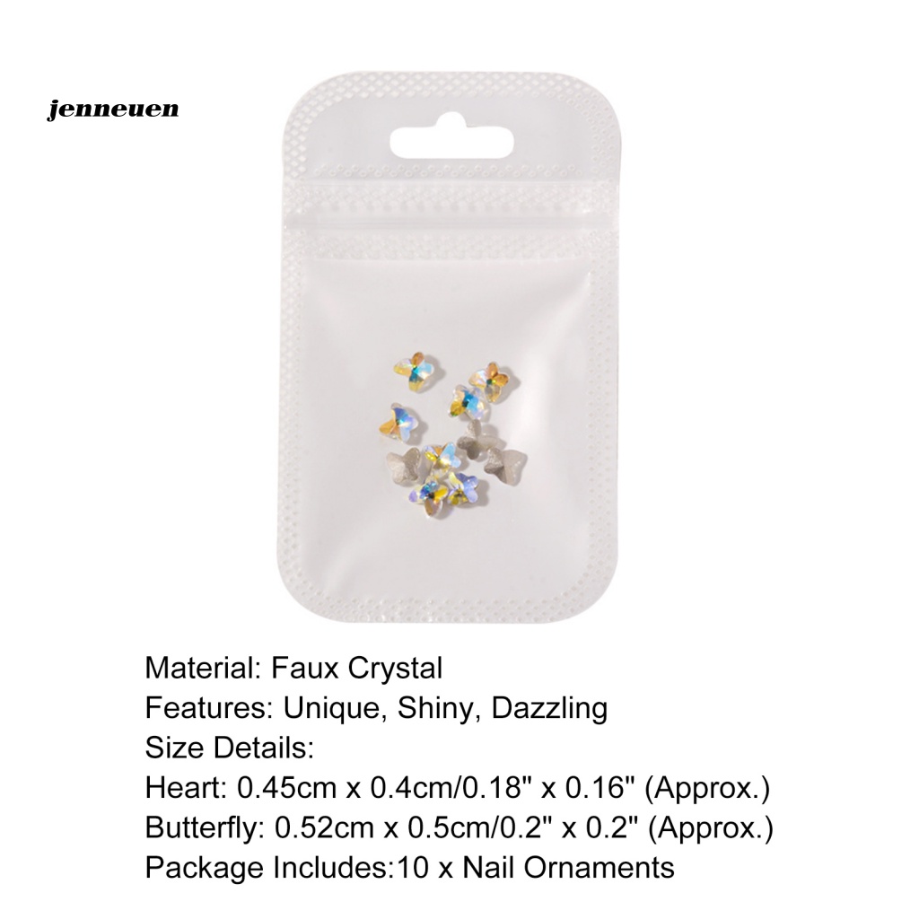Set 10 Phụ Kiện Trang Trí Móng Tay 3D 10 Kiểu Khác Nhau Cho Nữ Charms