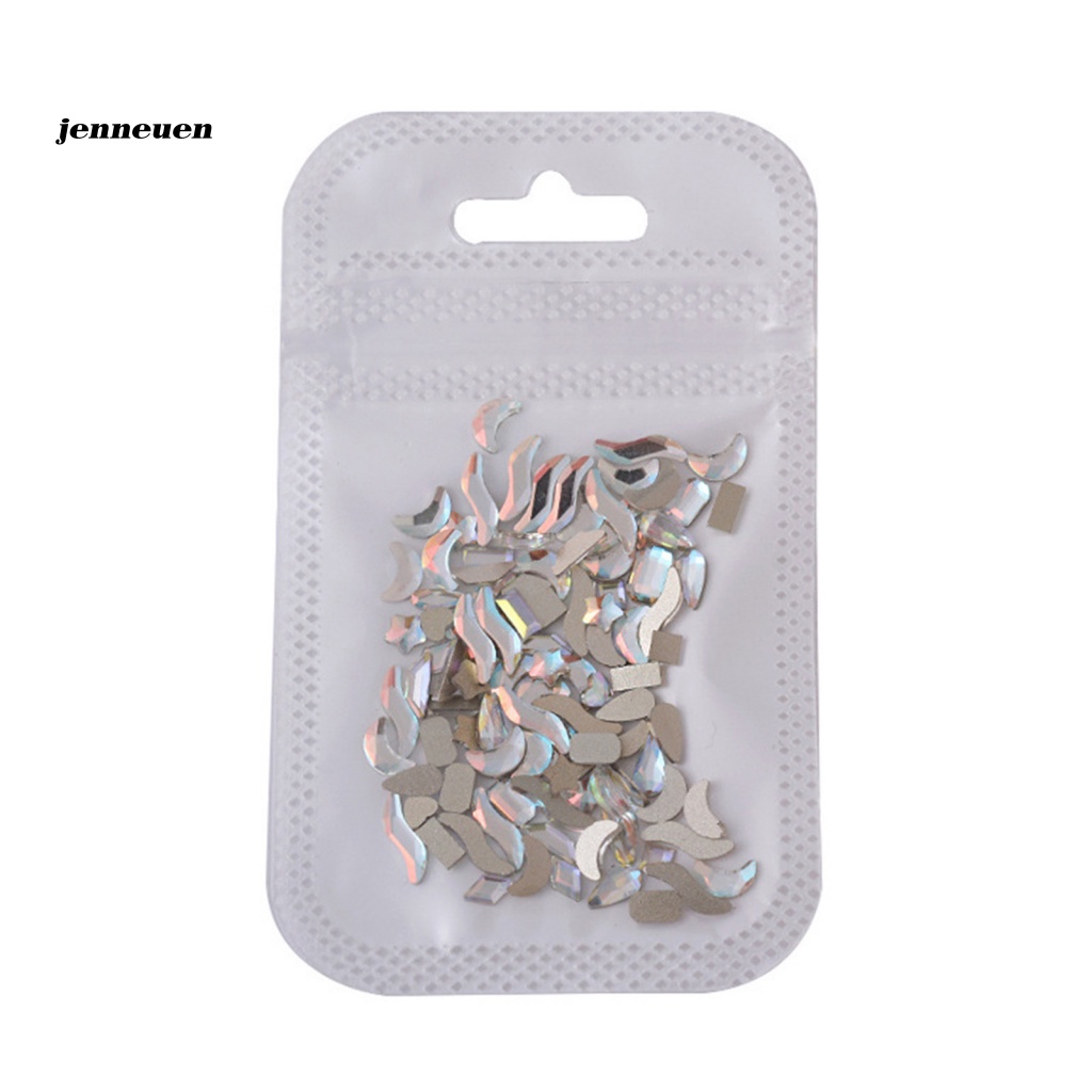 Túi 100 Hạt Cườm Đá Nhiều Hình Dạng Trang Trí Móng Tay Lưng