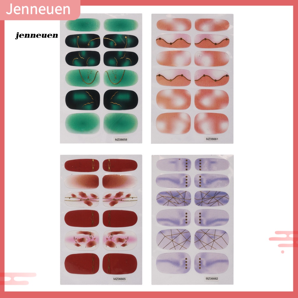Set 4 Cuộn Giấy Dán Trang Trí Móng Tay Màu Trơn Dành Cho Nữ