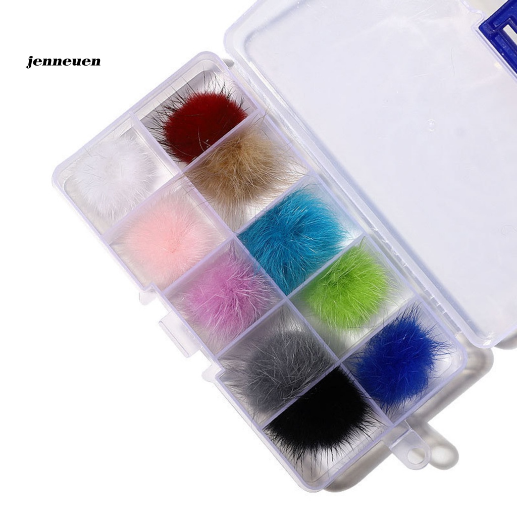 Set 10 / 24 Quả Cầu Lông Xù Nam Châm Đa Năng Trang Trí Móng Tay 3D DIY