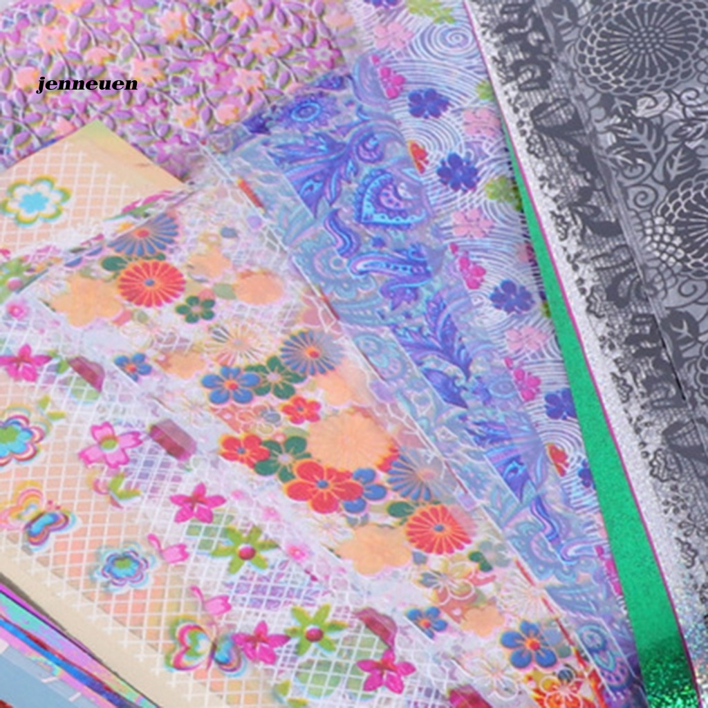 Hộp 10 Miếng Dán Trang Trí Móng Tay Nghệ Thuật Mịn Màng Không Phai Màu