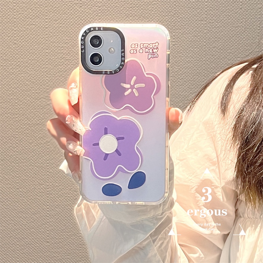 Ốp Điện Thoại Silicon Mềm Chống Sốc Họa Tiết Hoa Màu Laser Cho iPhone 14 13 12 11 Pro Max SE2020 X Xr Xs Max 8 7 Plus