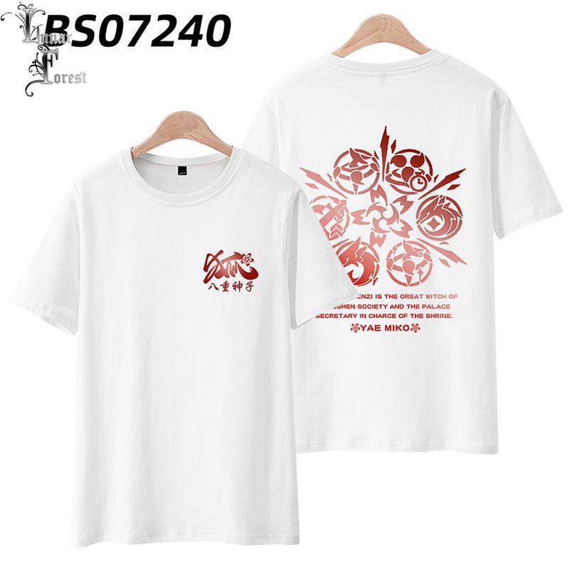 Mới!!!! Áo Thun Tay Ngắn Cổ Tròn In Hình Genshin Va Chạm Yae Miko 3D Thời Trang Mùa Hè