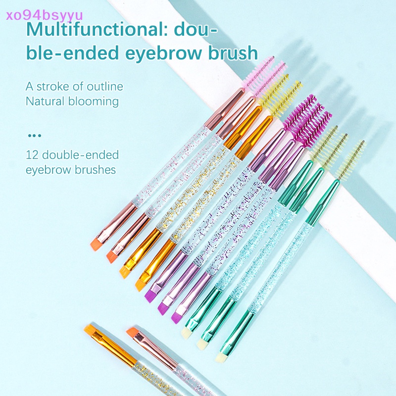 Set 12 Cọ Trang Điểm xo94bsyyu 2 Trong 1 Thiết Kế Hai Đầu Tiện Dụng