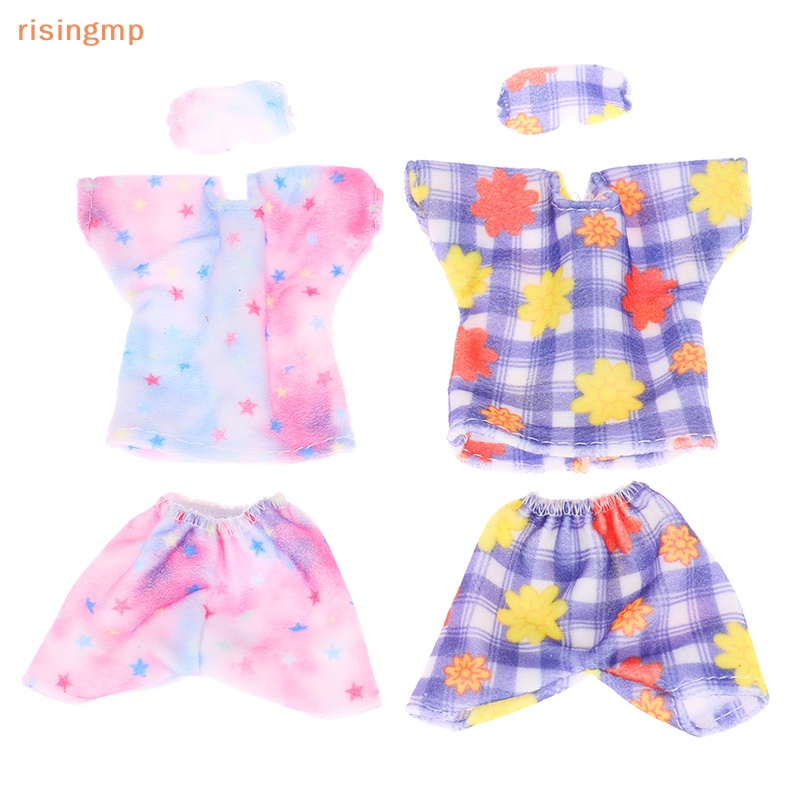 1 Bộ Đồ Ngủ Búp Bê Thủ Công Gồm Áo + Quần + Mắt Mặc Hàng Ngày Cho Bé Gái