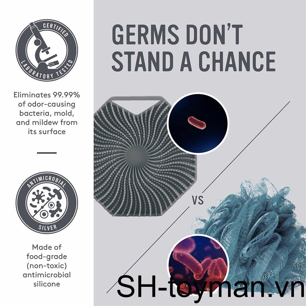 Bàn Chải Tắm Silicone Polygonal Tẩy Tế Bào Chết Nhiều Màu Dạng Treo Dễ Truy Cập