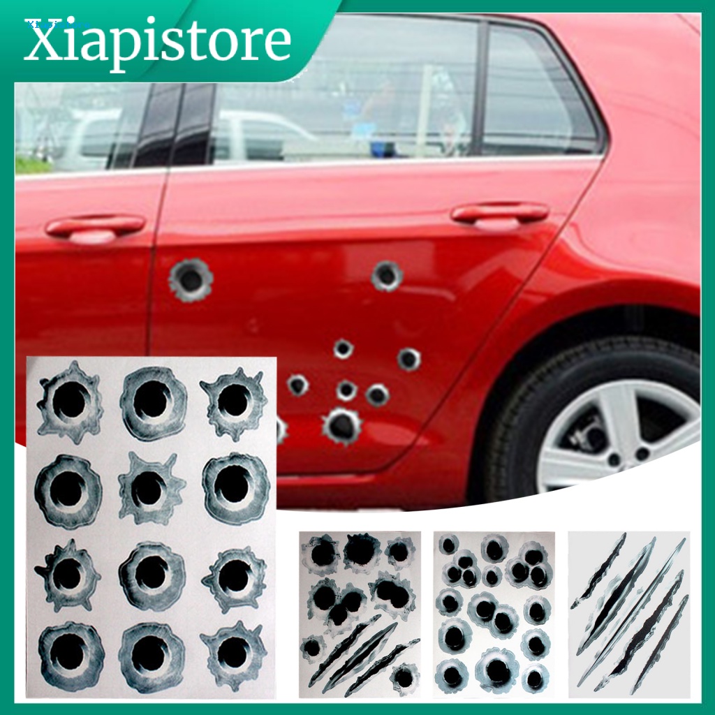 Set 4 Tấm Đề Can Vinyl 3D Dán Trang Trí Ngoại Thất Xe Hơi Chống Thấm Nước