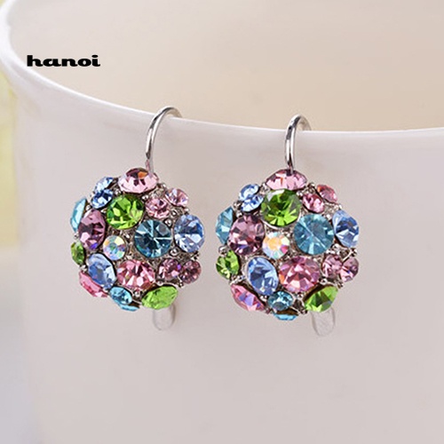 Bông Tai Đính Đá Zircon Nhiều Màu Sắc Thời Trang Cho Nữ