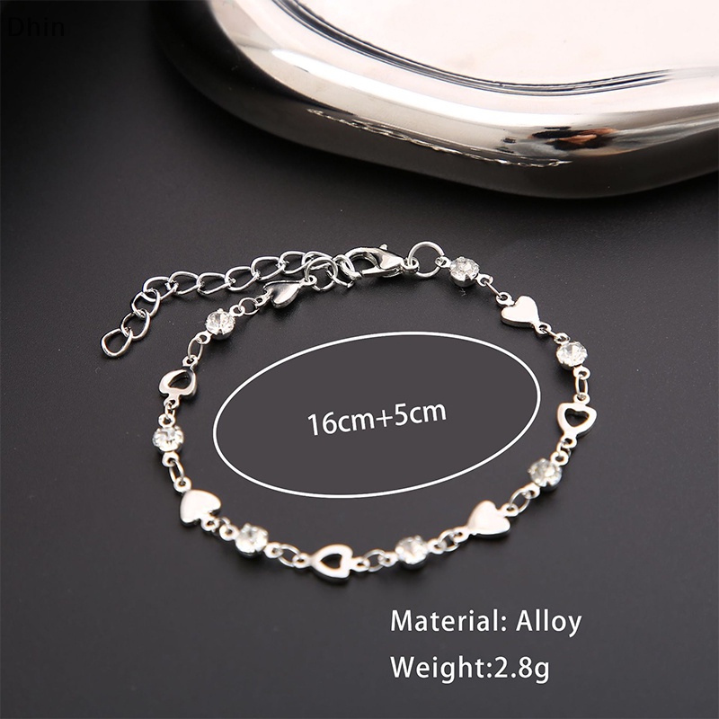 Vòng Tay Đính Đá Hình Trái Tim Lấp Lánh Tùy Chỉnh Phong Cách Hàn Quốc Thời Trang Cho Nữ