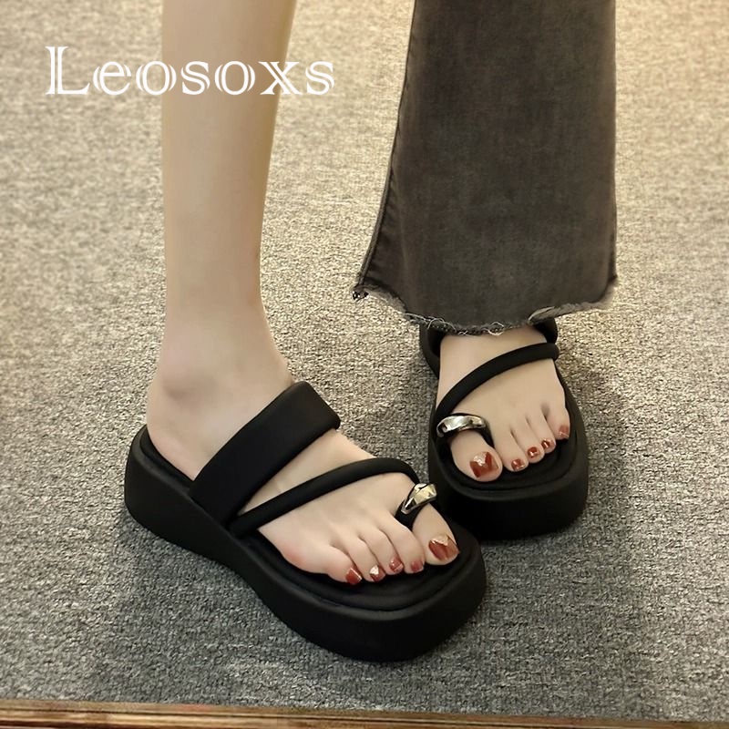 Leosoxs dép sandal nữ dép nữ dép bánh mì nữ dép bánh mì Chống Trượt 071902