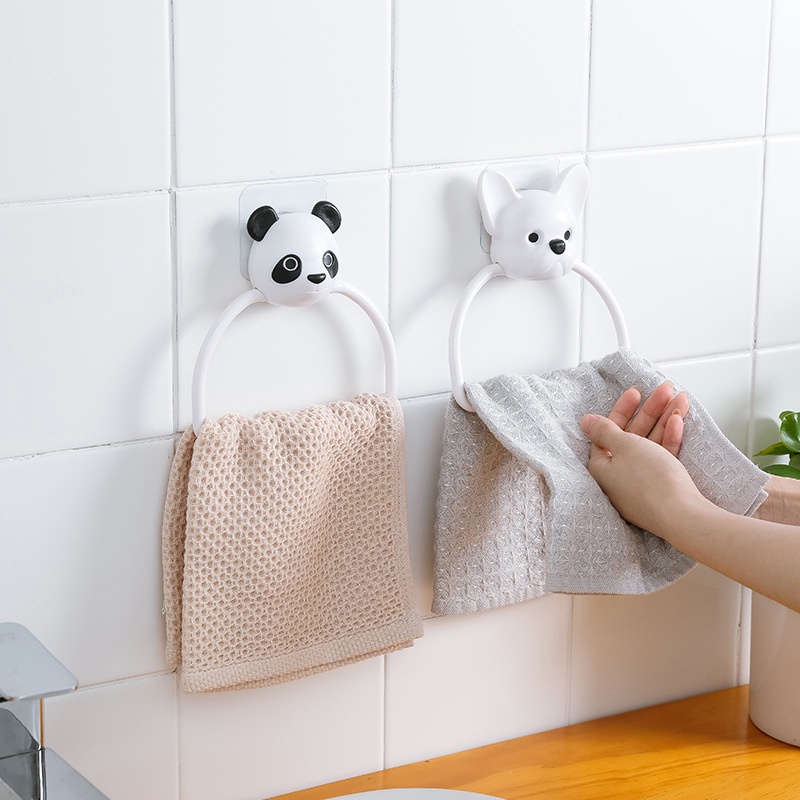 Giá Treo Khăn Gắn Tường Không Cần Khoan Họa Tiết Hoạt Hình Dễ Thương YK