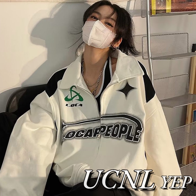 Áo Khoác Khóa Kéo Phong Cách Harajuku Thời Trang Mùa Thu 2023 Cho Nam