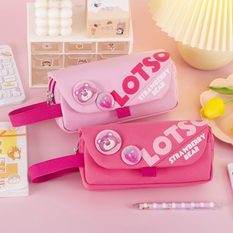 Túi Đựng Bút Hình Chú Gấu Và Dâu Tây Cỡ Lớn Phong Cách Mới 2023
