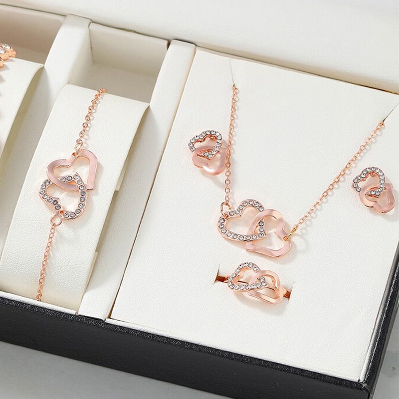 Bộ Trang Sức Đính Kim Cương Nhân Tạo Phong Cách INS Cao Cấp Dành Cho Nữ