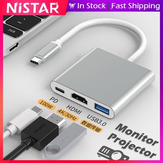Bộ chia cổng usb type c sang hdmi 3 trong 1 4k hdmi & pd sạc nhanh usb c sang hdmi hub type c