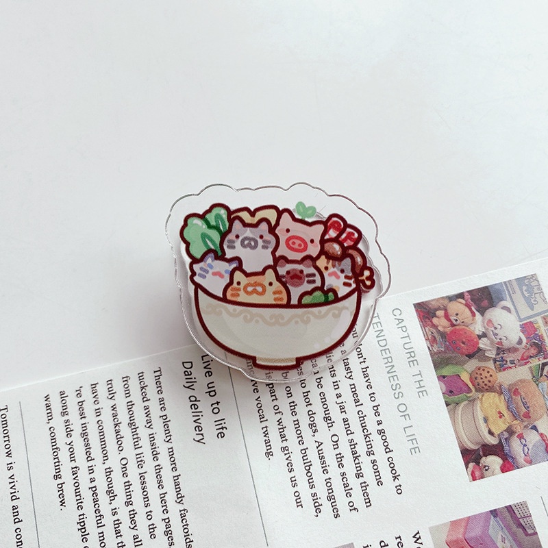 Kẹp Giấy Hai Mặt Bằng Acrylic Hình Mèo Kitty Xinh Xắn