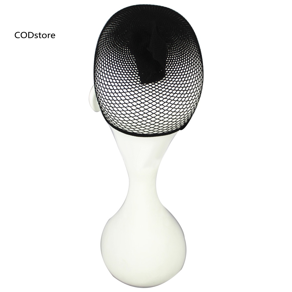 Kdc Mũ Lưới Đội Tóc Giả Bằng nylon Co Giãn Màu Đen Dành Cho Nữ