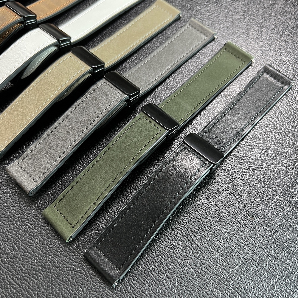 Dây Đeo Bằng Da Có Khóa Nam Châm Cho Đồng Hồ Thông Minh Huami Amazfit GTR 47mm 42mm