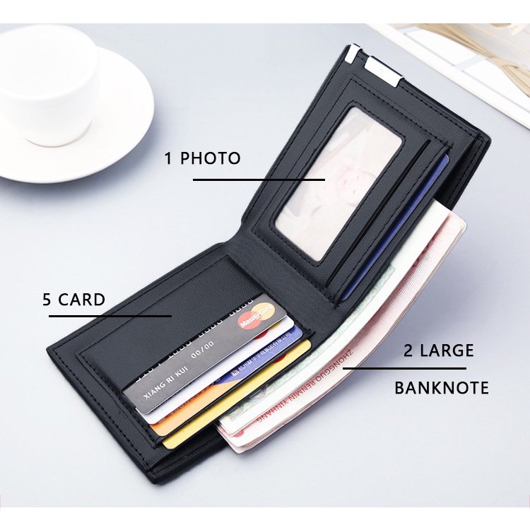 Ví da nam nữ dáng ngang LETIS VI15, bóp tiền thẻ nhỏ gọn tiện dụng màu cơ bản đơn giản chất liệu bền bỉ