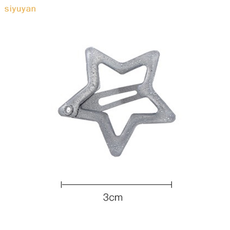 Set 10 Kẹp Tóc Hình Ngôi Sao 3cm Bằng Kim Loại Màu Bạc Phong Cách Ngọt Ngào Cho Bé Gái VN