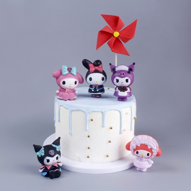 SANRIO Bộ 5 Mô Hình Nhân Vật Kuromi Melody Dễ Thương 3-4cm
