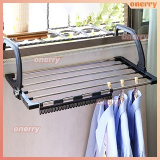 Thép không gỉ đa chức năng gấp ban công Giày giá cửa sổ tã khô giá Khăn onerryvn onerryvn