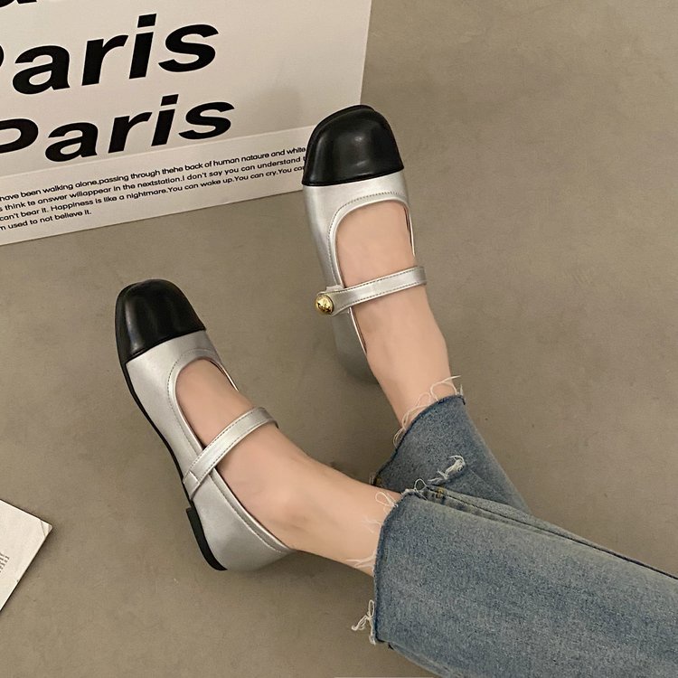 Giày Búp Bê Da PU Mũi Vuông Thời Trang Dành Cho Nữ