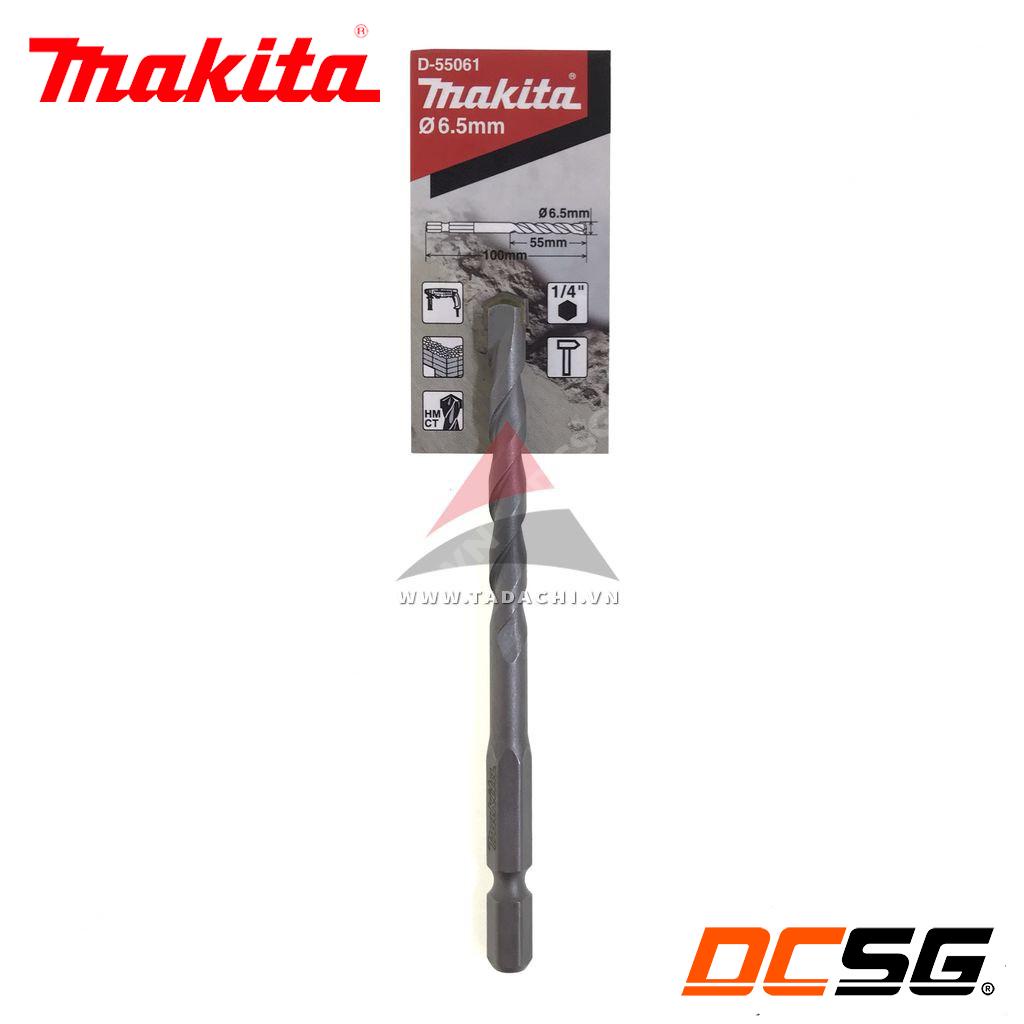 Mũi khoan tường, bê tông 6.5mm chân lục giác Makita D-55061 | DCSG