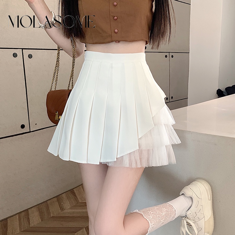 Chân Váy Mini Lưng Cao Màu Trơn Thời Trang 2023 Cho Nữ