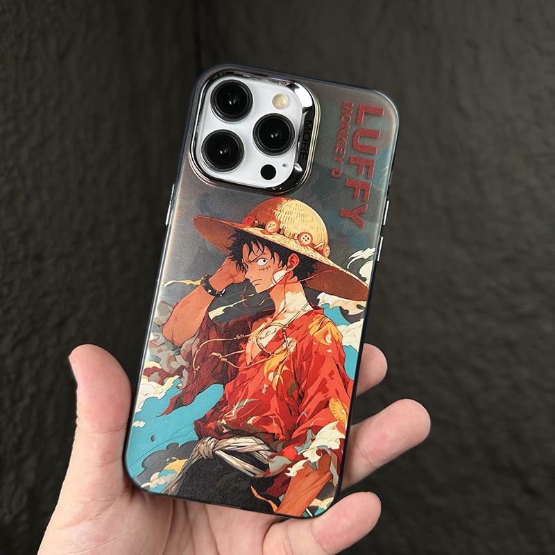 Ốp Lưng Cho iPhone 15 Pro Max Sáng Tạo One Piece Luffy Zoro Minh Họa series Cho iPhone 14 Pro Max 13 12 Pro Max 11 Bao Chìa Khóa Độc Lập imd Bạc series