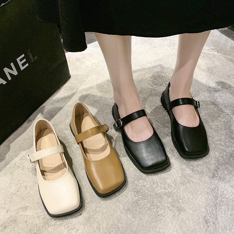 Giày Cao Gót Mũi Vuông Đế Dày Phong Cách Thời Trang Hàn Quốc Có Size 35-40 Dành Cho Nữ