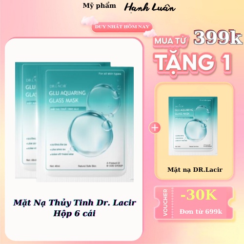 Mặt nạ thuỷ tinh DR.LACIR trắng da cấp ẩm, Glutathione dưỡng da căng bóng trắng mịn, myphamhanhluan | BigBuy360 - bigbuy360.vn